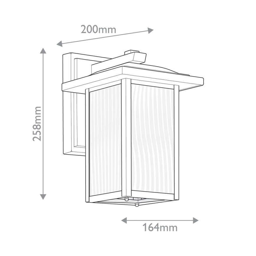 Kichler - Kültéri fali lámpatest CAPPANNA S 1xE27/60W/230V IP44 fekete