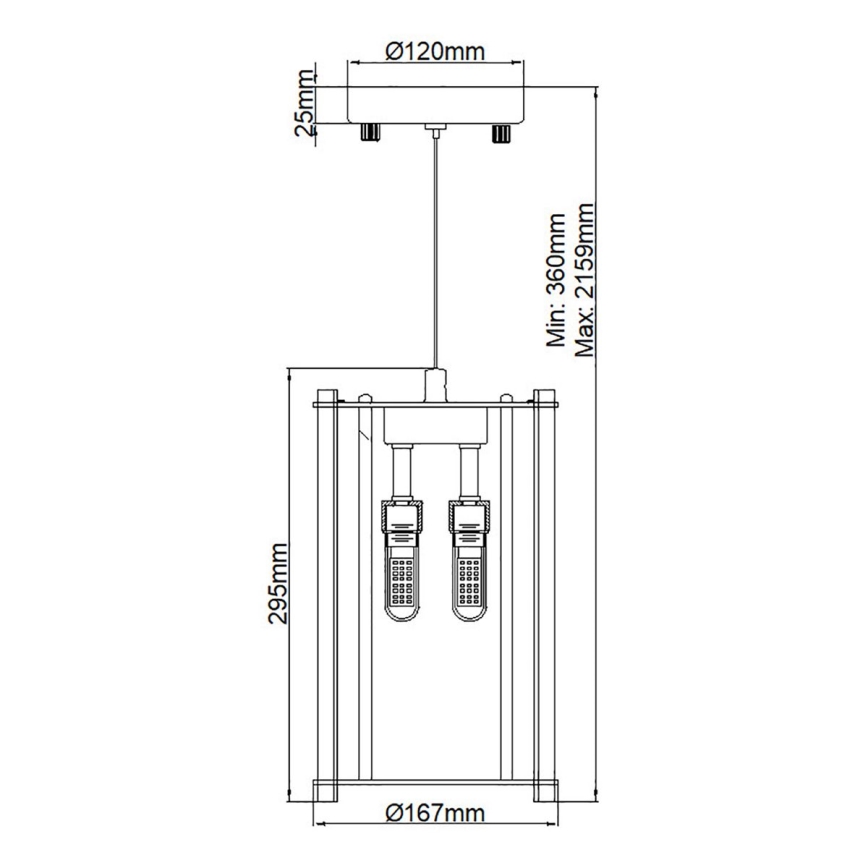 Kichler - LED Fürdőszobai csillár zsinóron CRYSTAL SKYE 2xG9/3W/230V IP44