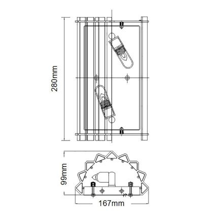 Kichler - LED Fürdőszobai fali lámpa CRYSTAL SKYE 2xG9/3W/230V IP44