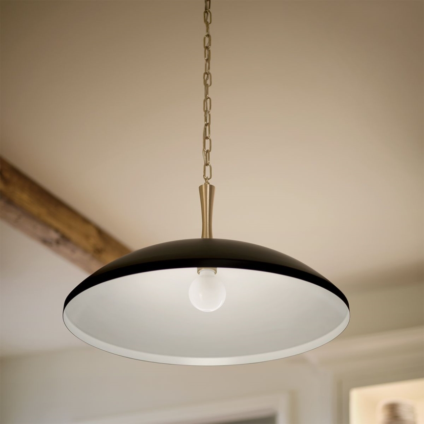 Kichler - Csillár láncon DELAROSA 1xE27/60W/230V fekete/réz