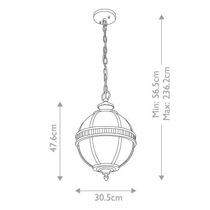 Kichler - Kültéri láncos csillár HALLERON 3xE14/60W/230V IP44