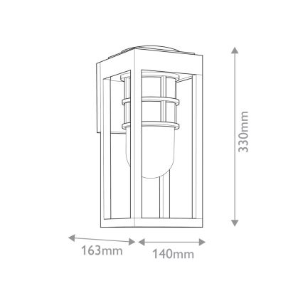 Kichler - HONE S kültéri fali lámpatest 1xE27/60W/230V IP44 fekete