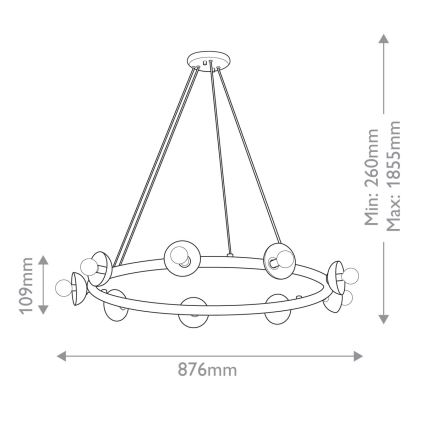 Kichler - Kábelcsillár PALTA 9xE14/40W/230V aranyszínű