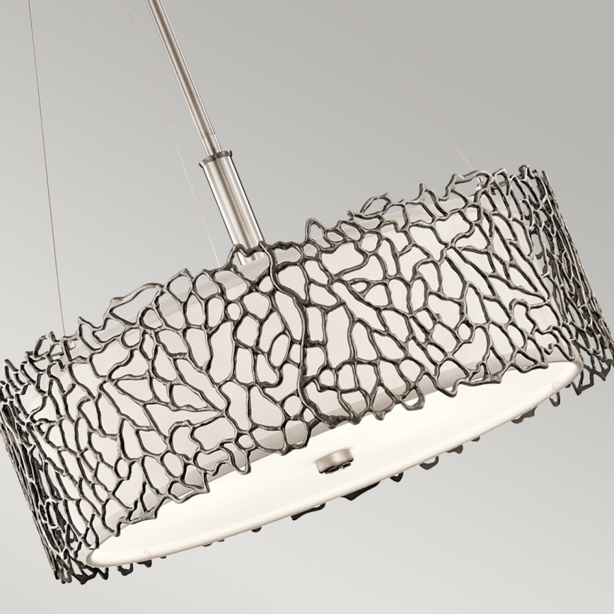Kichler - Csillár rúdon SILVER CORAL 3xE27/100W/230V matt króm