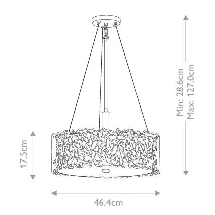 Kichler - Csillár rúdon SILVER CORAL 3xE27/100W/230V matt króm