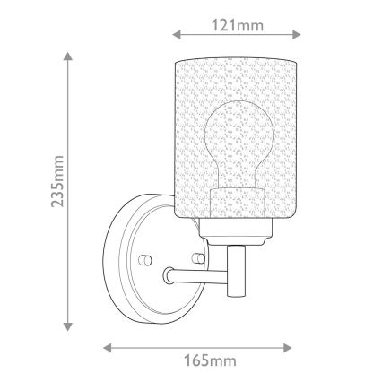 Kichler - Fali lámpa WINSLOW 1xE27/60W/230V réz