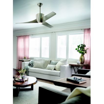 Kichler - LED Dimmelhető mennyezeti ventilátor PHREE LED/10W/230V ezüst + távirányítás