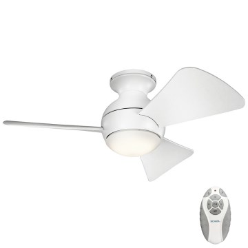 Kichler - LED dimmelhető mennyezeti ventilátor SOLA LED/10W/230V IP23 fehér + távirányító