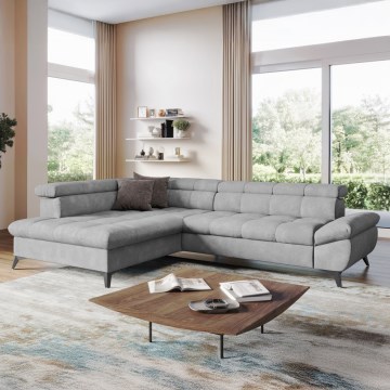 Kihajtható sarokkanapé L-alakban MARANO balos szürke