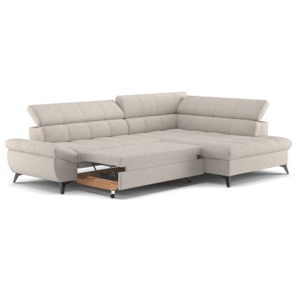 Kihajtható sarokkanapé L-alakban MARANO jobb oldali bézs