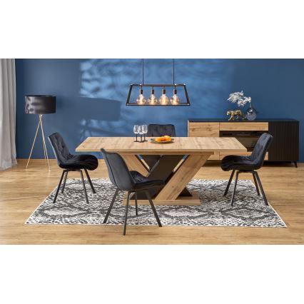 Kihúzható étkezőasztal DROM 160/200x90 cm tölgy wotan/fekete