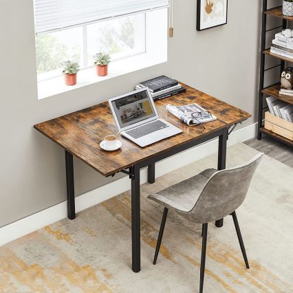 Kihúzható étkezőasztal ELDUR barna/fekete