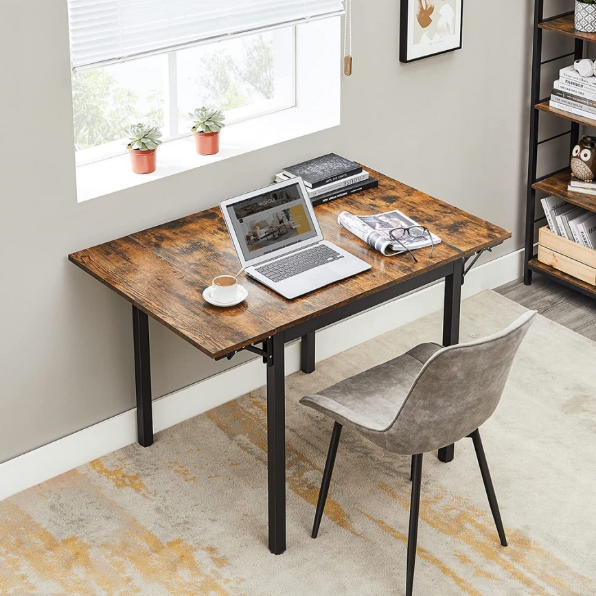 Kihúzható étkezőasztal ELDUR barna/fekete