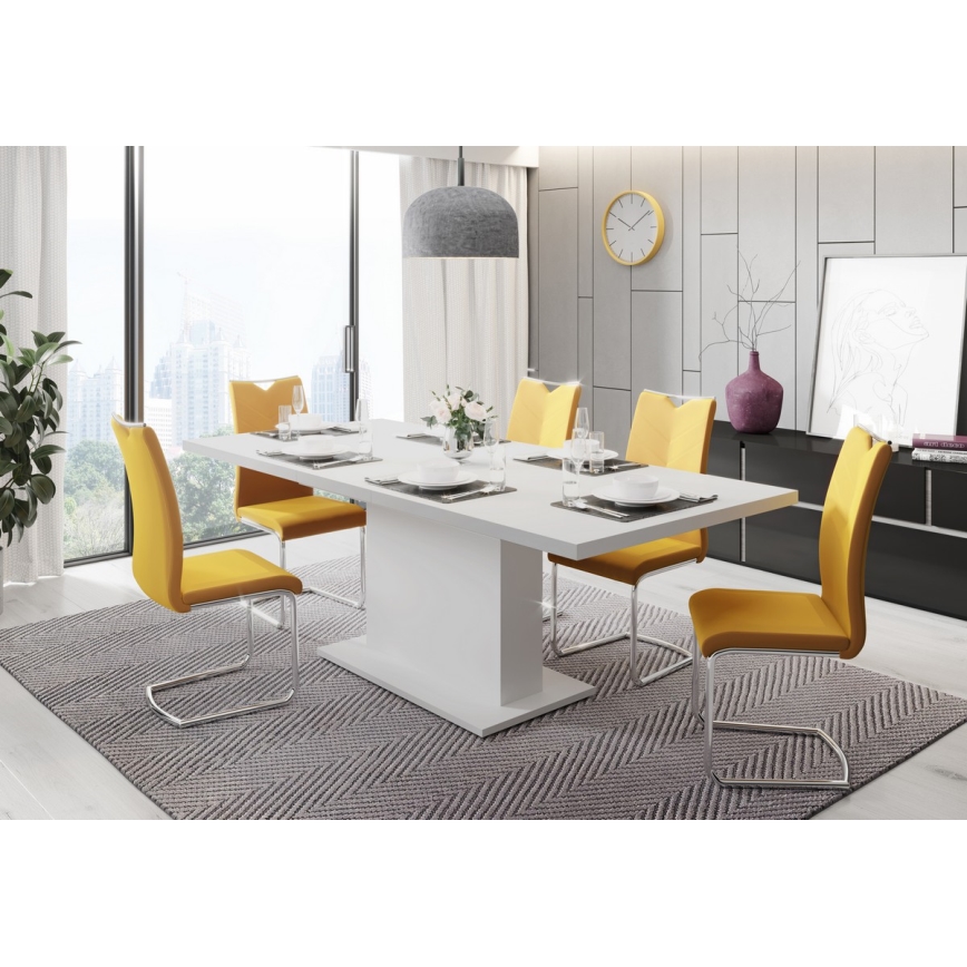 Kihúzható étkezőasztal STRAP, fehér