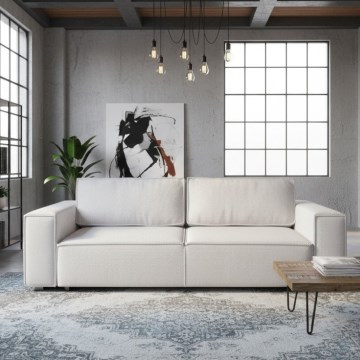 Kihúzható háromszemélyes kanapé tárolóval RONDA, bézs