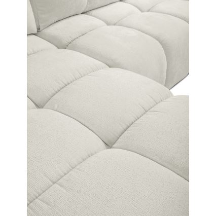 ALMADA L-alakú, balos, bézs, kihúzható kárpitozott sarokülőgarnitúra tárolóval