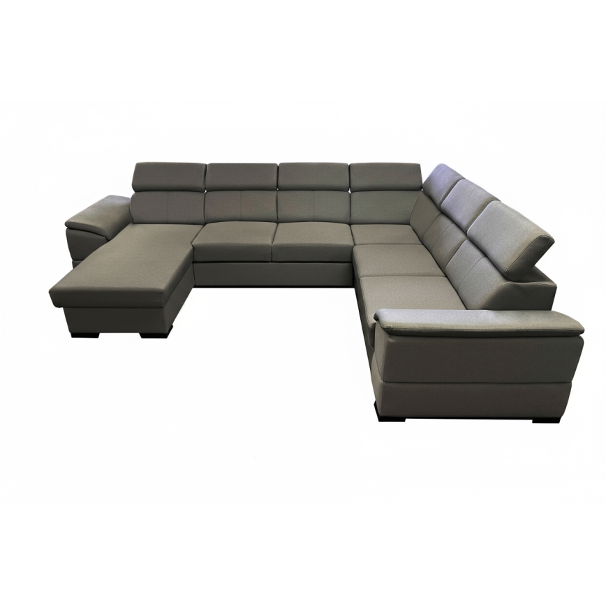 Ággyá alakítható ülőgarnitúra univerzális U-alakú sarokkal és tárolóhellyel GRANADA sötétszürke