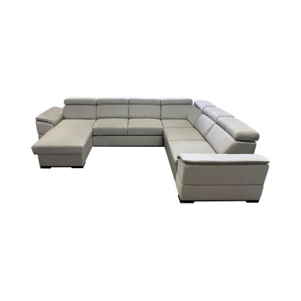 Kihúzható ülőgarnitúra univerzális U-alakú sarokkal és tárolóval GRANADA világosszürke