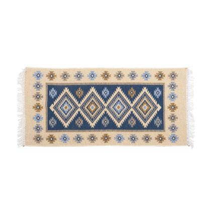KILIM kétoldalas orientális szőnyeg 80x150 cm kék/bézs