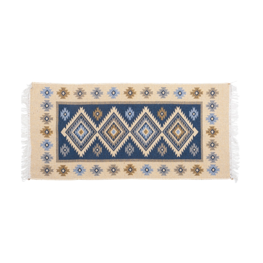 KILIM kétoldalas orientális szőnyeg 80x150 cm kék/bézs