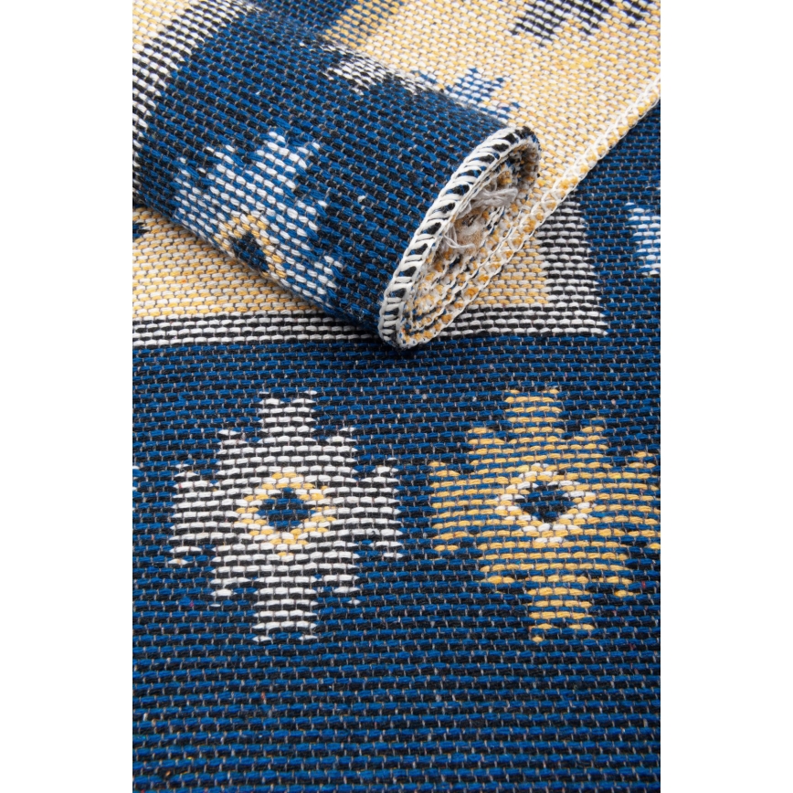 KILIM kétoldalas orientális szőnyeg 80x150 cm kék/bézs