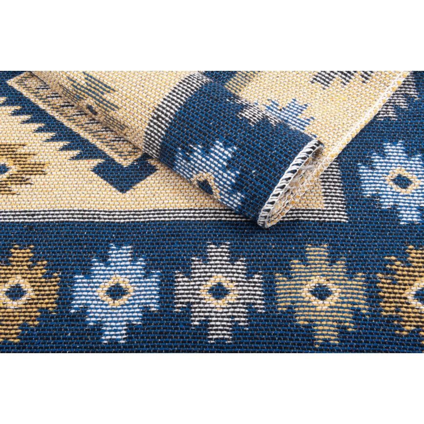 KILIM kétoldalas orientális szőnyeg 80x150 cm kék/bézs