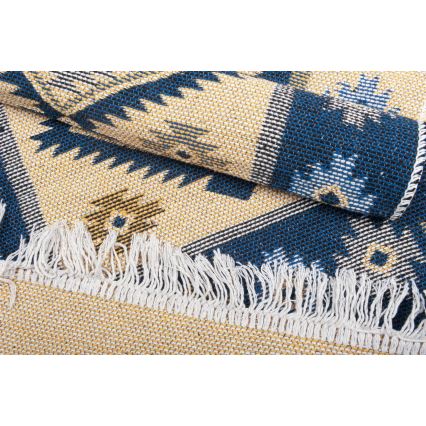 KILIM kétoldalas orientális szőnyeg 80x150 cm kék/bézs