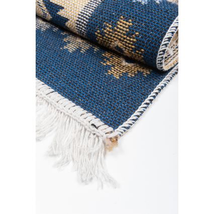 KILIM kétoldalas orientális szőnyeg 80x150 cm kék/bézs
