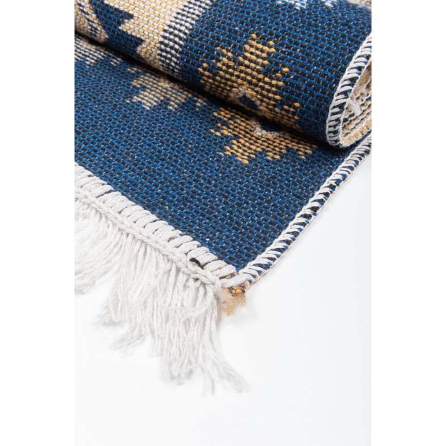 KILIM kétoldalas orientális szőnyeg 80x150 cm kék/bézs