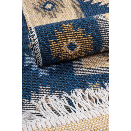KILIM kétoldalas orientális szőnyeg 80x150 cm kék/bézs