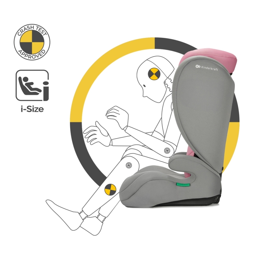 KINDERKRAFT - Autósülés I-SPARK i-Méret (100-150 cm) rózsaszín
