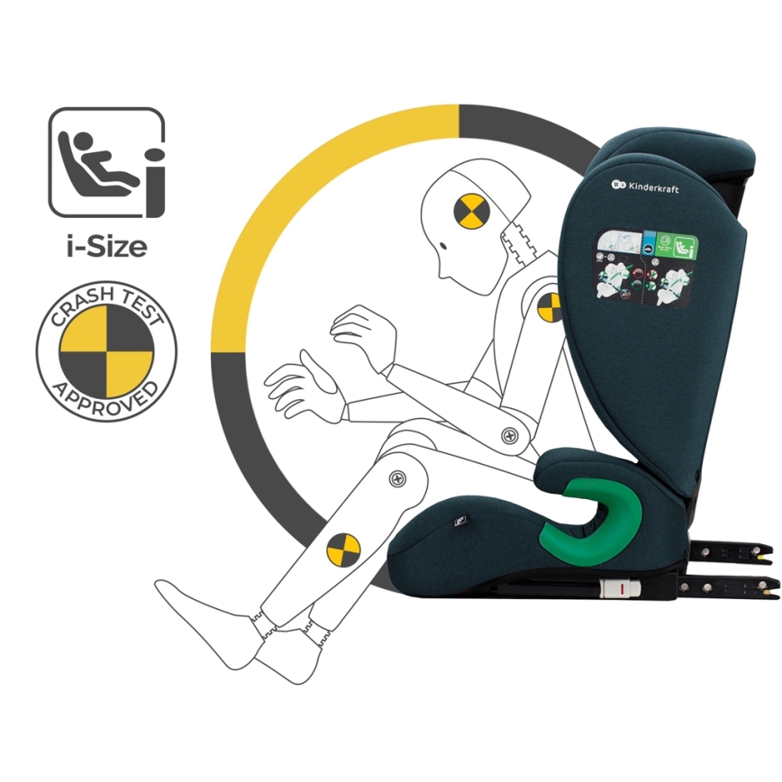 KINDERKRAFT - Autósülés JUNIOR FIX 2 (100-150 cm) Harbor kék