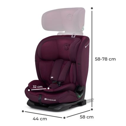 KINDERKRAFT - Autósülés ONETO 3 i-Méret (76-150 cm) + Isofix Cherry pearl