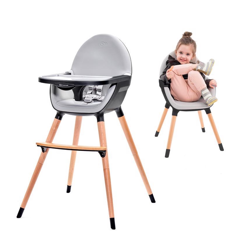 KINDERKRAFT - Baba etetőszék FINI szürke/fekete
