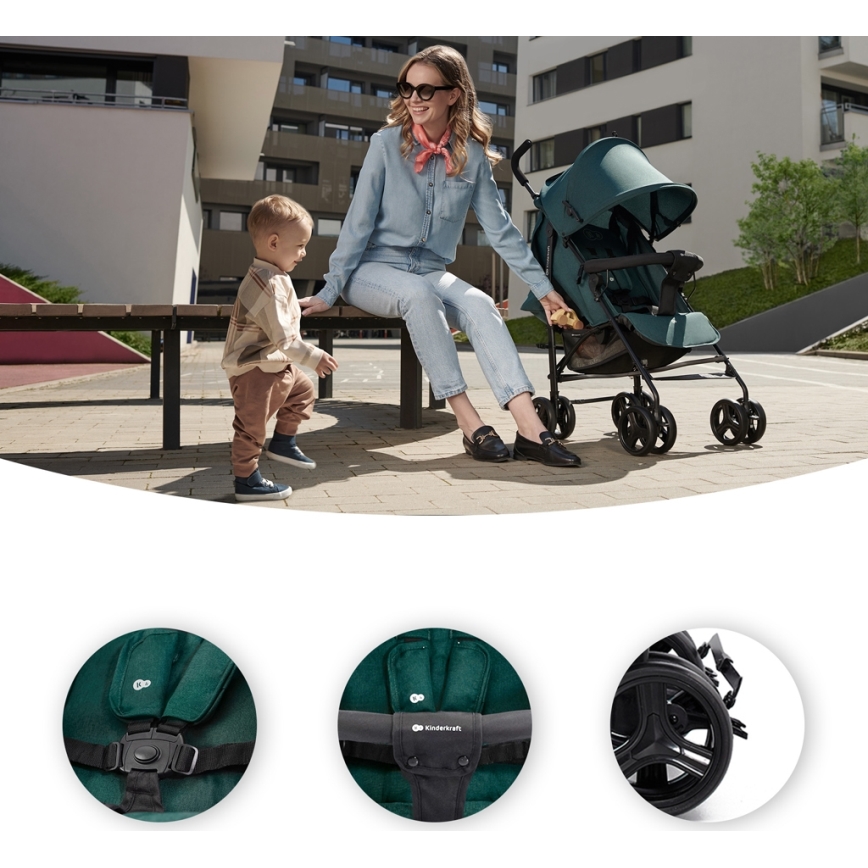 KINDERKRAFT - Babakocsi TIK Green erdő