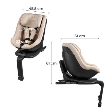 KINDERKRAFT - Forgatható bázissal rendelkező I-GUARD PRO i-Size autósülés 61-105 cm bézs