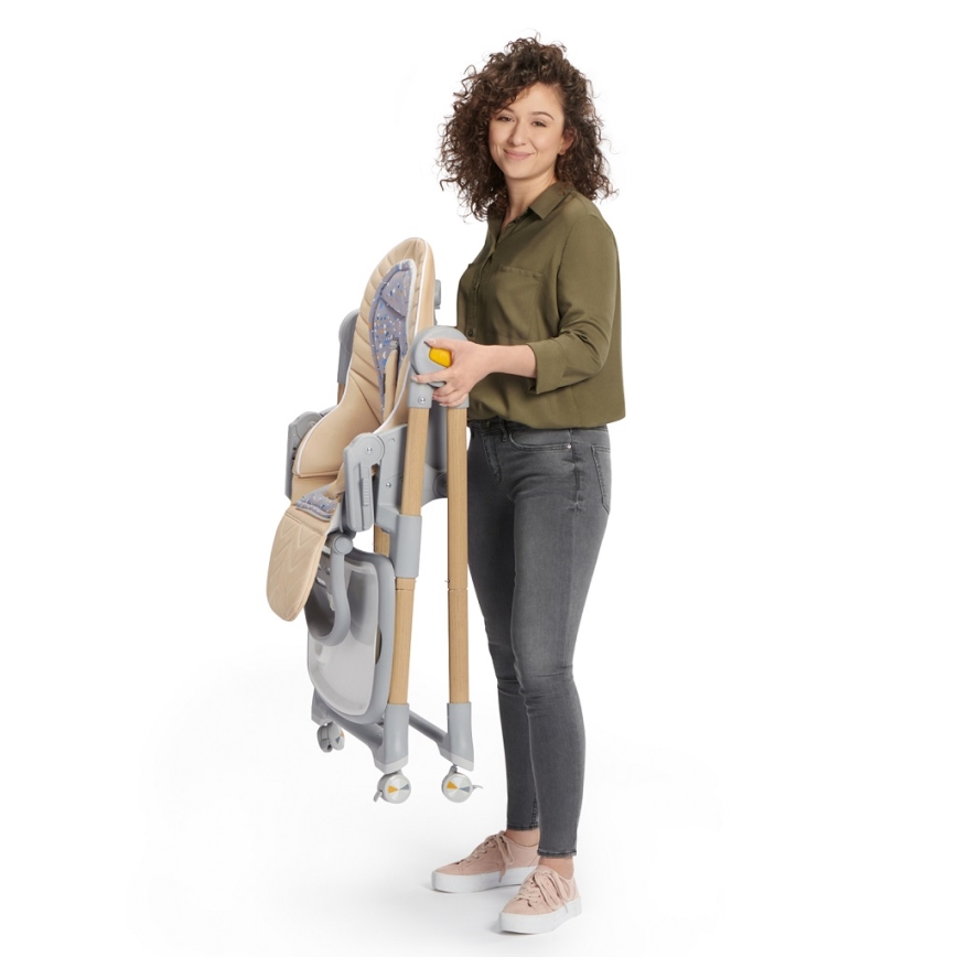 KINDERKRAFT - Gyermek etetőszék 2in1 LASTREE bézs/szürke