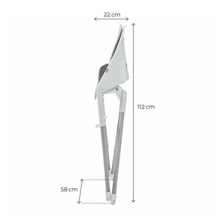 KINDERKRAFT - Gyermek étkezőszék 2in1 DINNLY szürke
