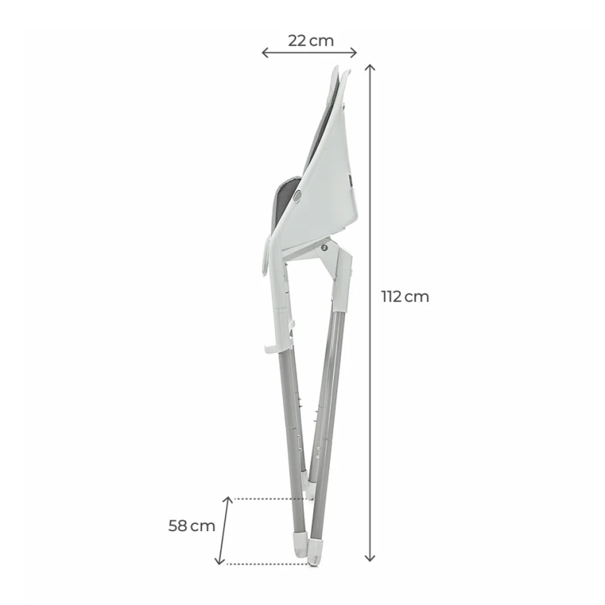 KINDERKRAFT - Gyermek étkezőszék 2in1 DINNLY szürke