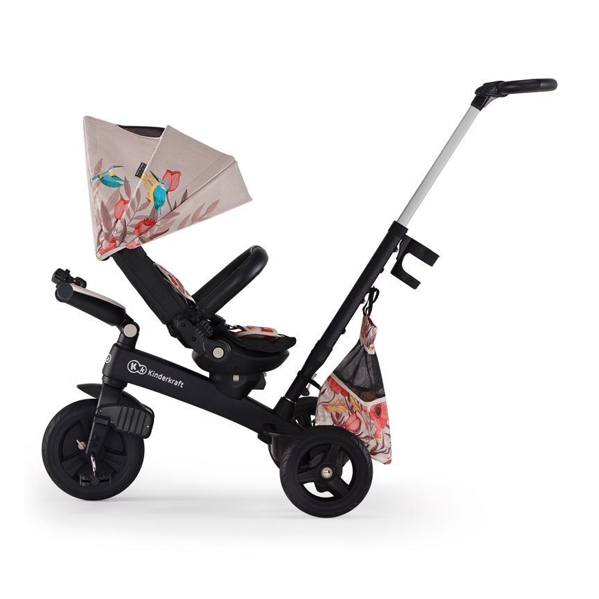 KINDERKRAFT - Gyermek tricikli 5in1 EASYTWIST bézs/fekete