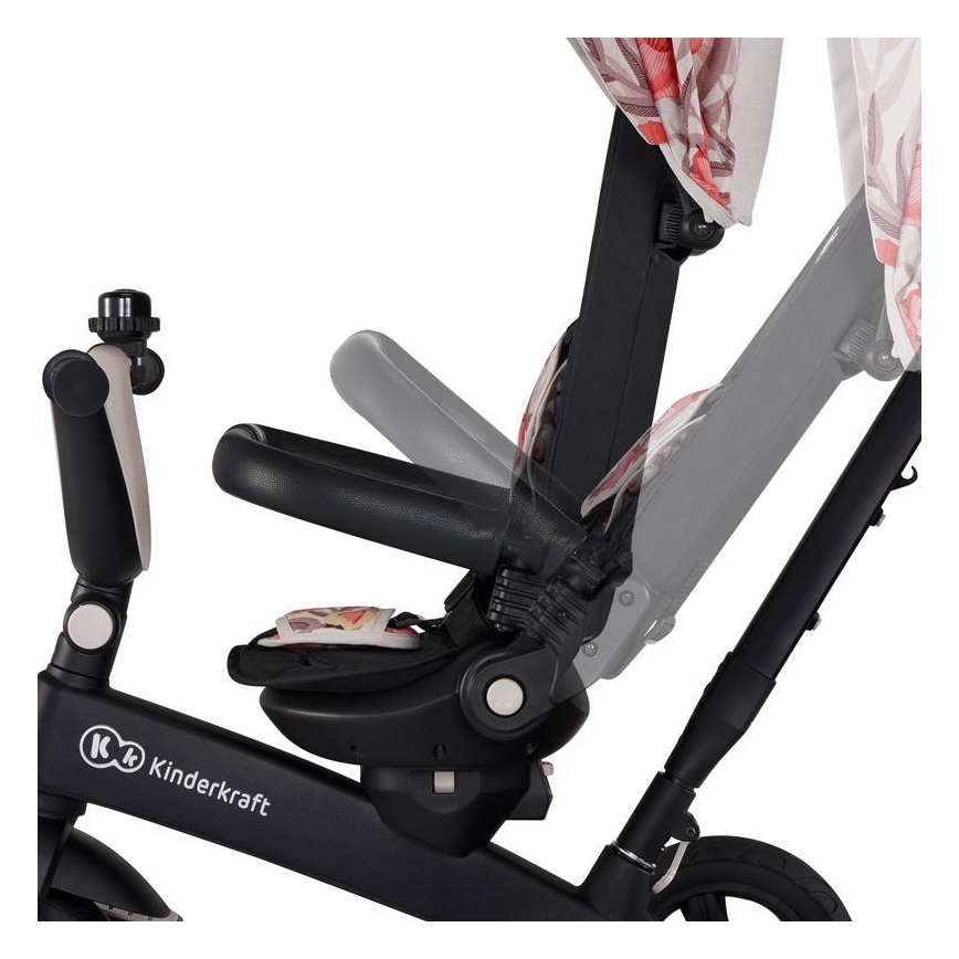 KINDERKRAFT - Gyermek tricikli 5in1 EASYTWIST bézs/fekete