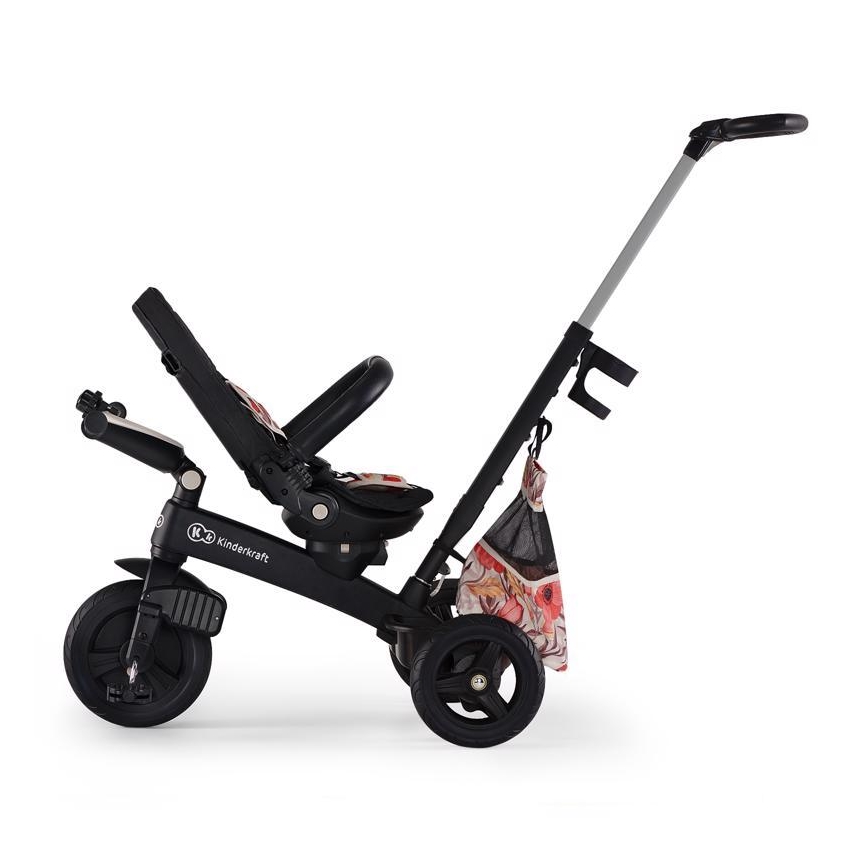 KINDERKRAFT - Gyermek tricikli 5in1 EASYTWIST bézs/fekete