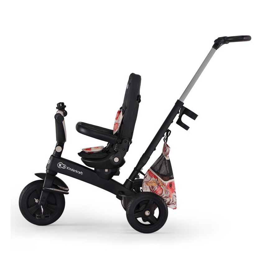 KINDERKRAFT - Gyermek tricikli 5in1 EASYTWIST bézs/fekete