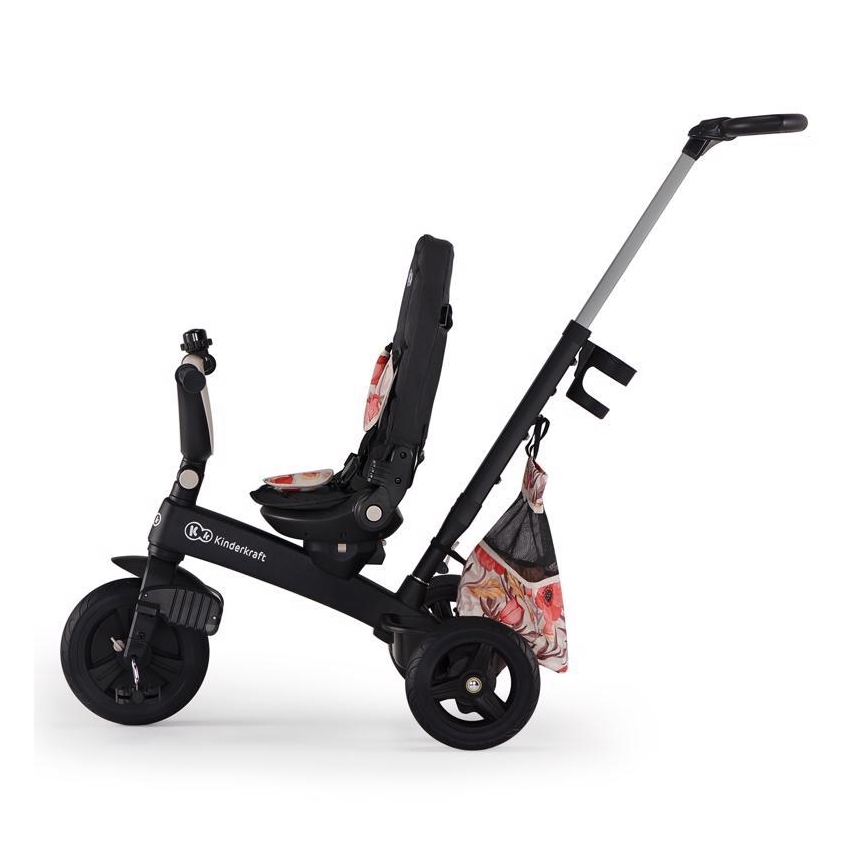 KINDERKRAFT - Gyermek tricikli 5in1 EASYTWIST bézs/fekete