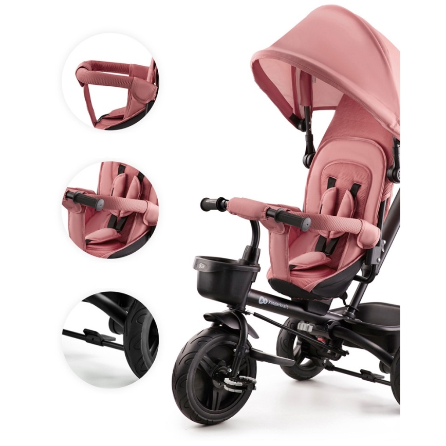 KINDERKRAFT - Gyermek tricikli AVEO rózsaszín