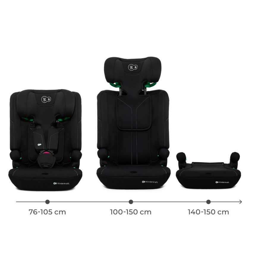 KINDERKRAFT - I-COMFY i-Size autós gyerekülés 76–150 cm fekete