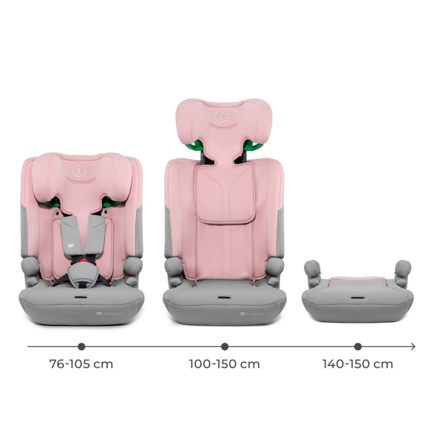 KINDERKRAFT - I-COMFY i-Size autósülés 76-150 cm, rózsaszín
