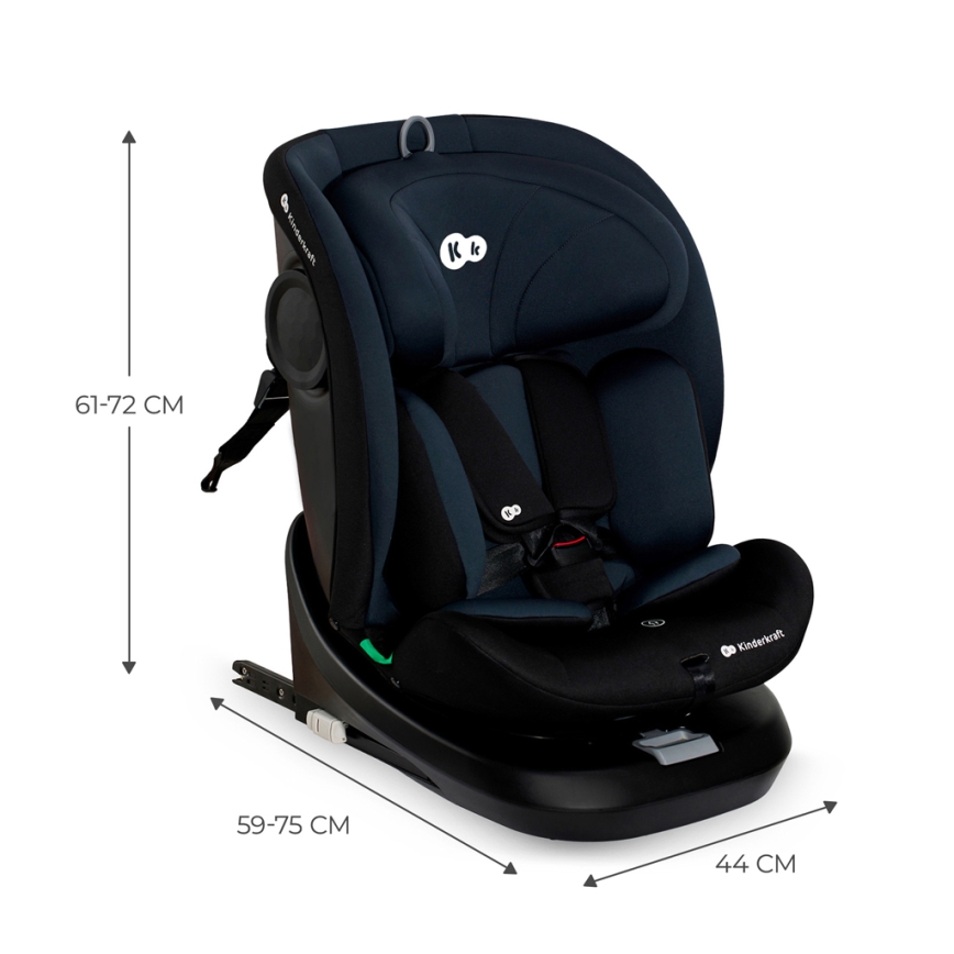 KINDERKRAFT - I-GROW i-Size forgatható alappal rendelkező autósülés (40-150 cm) fekete