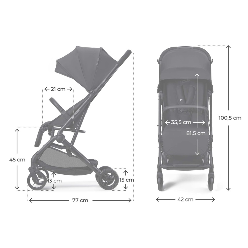KINDERKRAFT - INDY 3 sportbabakocsi Coal Black