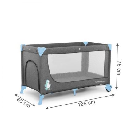 KINDERKRAFT - JOY utazóágy szürke-kék